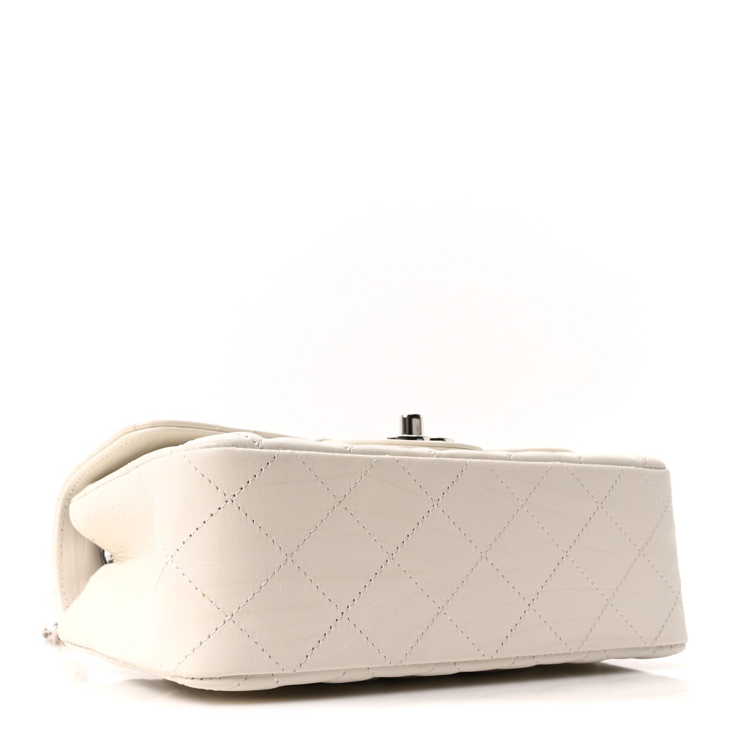 Chanel Iridescent Calfskin Quilted Mini Rectangular Flap White 4 of 10