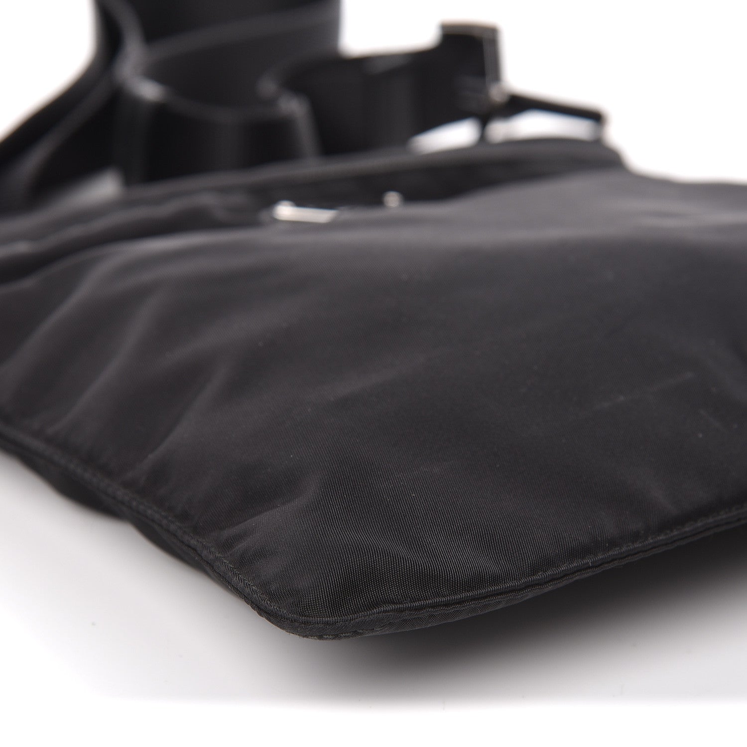 Prada Nylon Vela Flat Messenger Bag Black 7 of 9