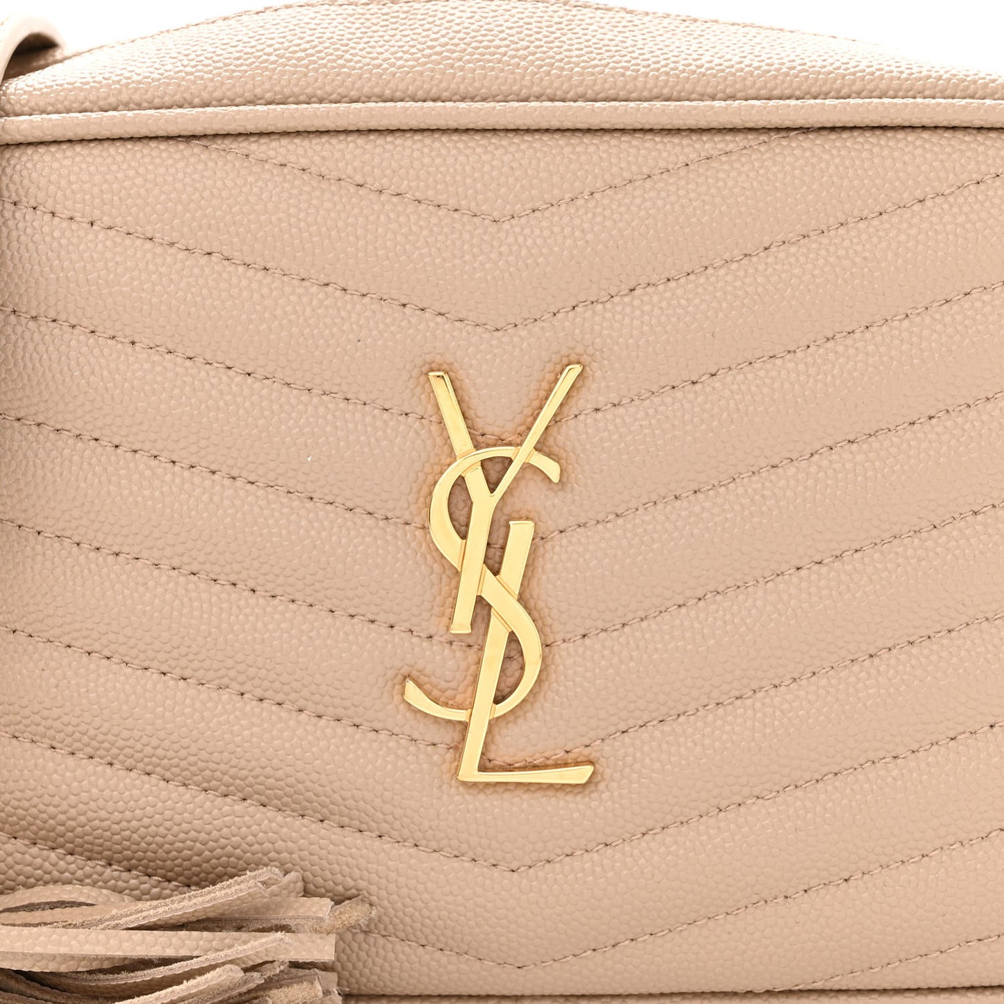 Grain De Poudre Matelasse Monogram Mini Lou Camera Bag Dark Beige