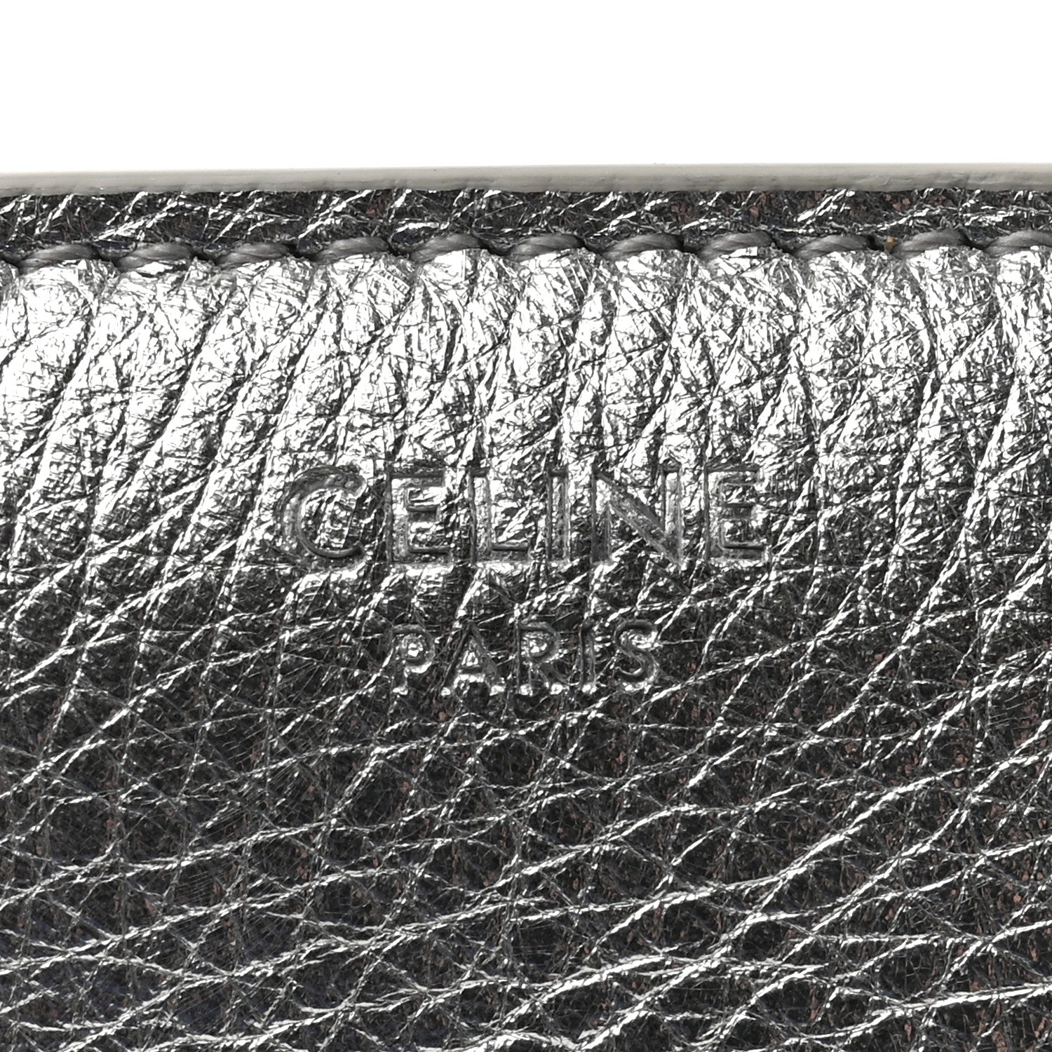 Celine Metallic Calfskin Small Triomphe Wallet Silver 6 of 7
