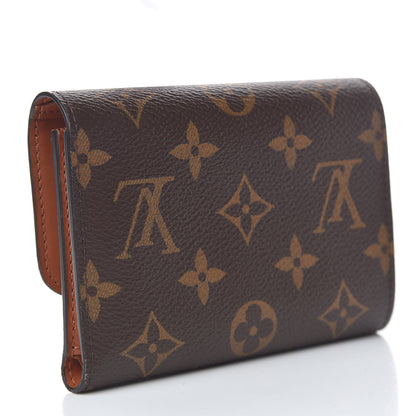 Louis Vuitton Monogram Flower Lock Compact Wallet Caramel 3 of 9