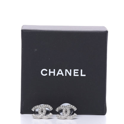 Chanel Crystal CC Earrings Silver 5 of 5