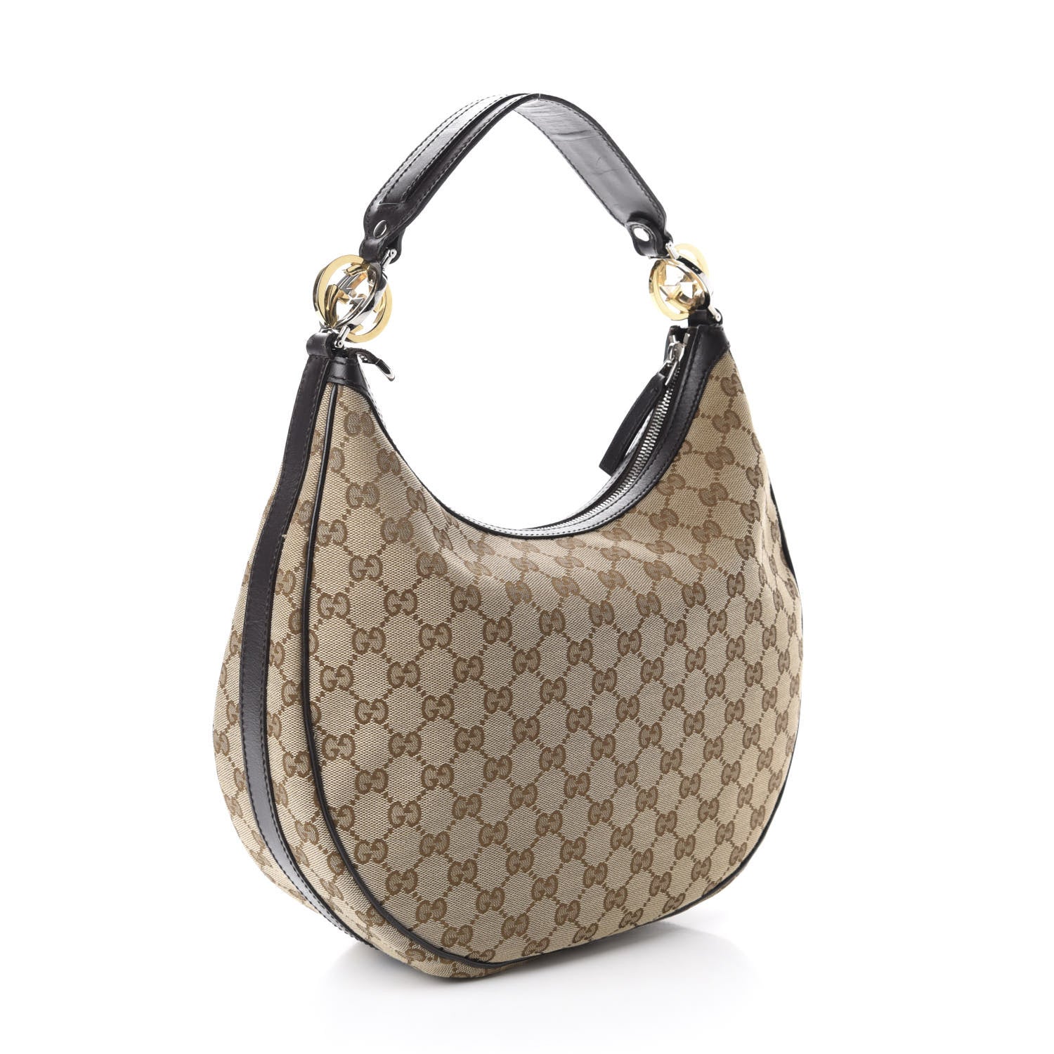 Gucci Monogram Medium GG Twins Hobo Dark Brown 3 of 13