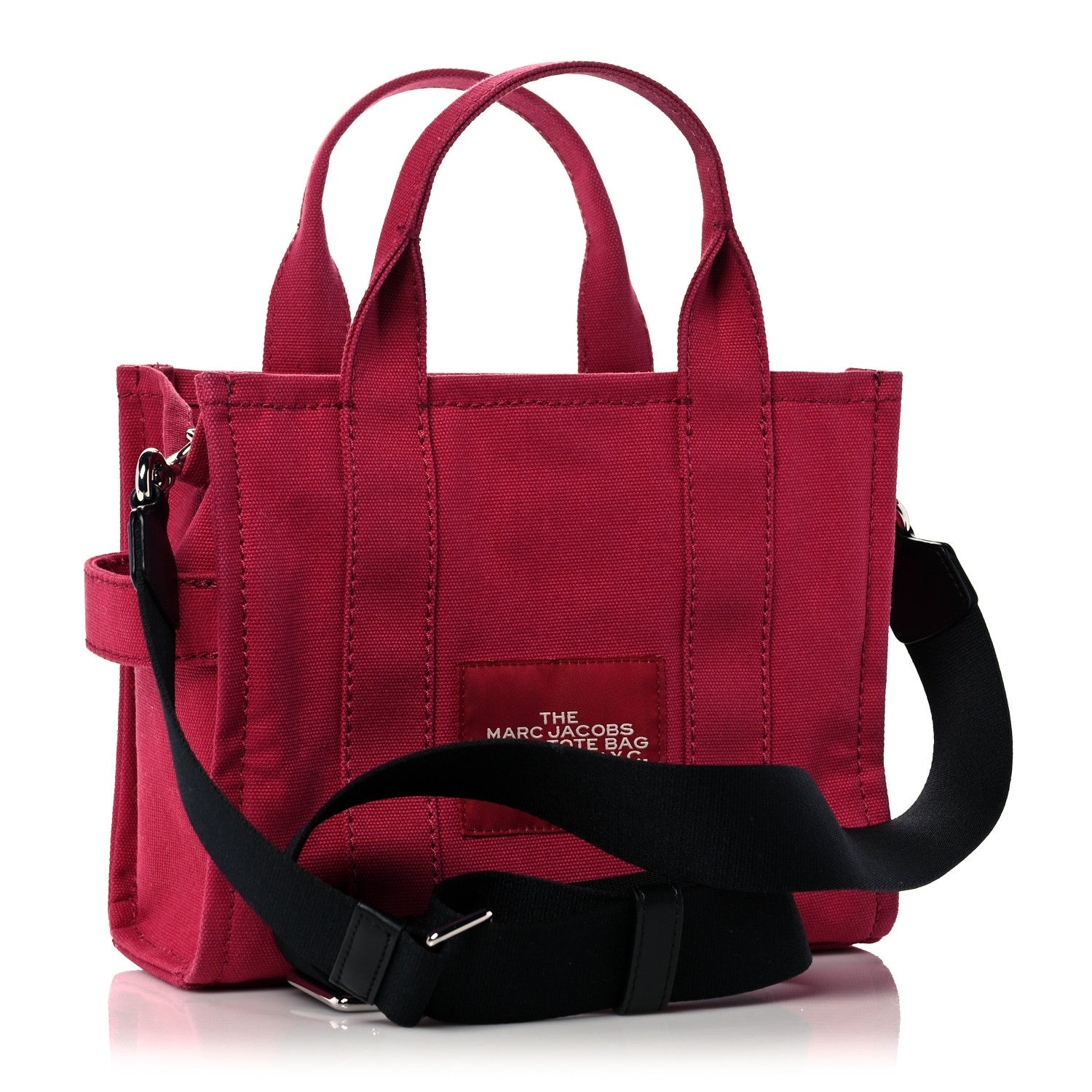 Marc Jacobs Cotton Canvas Mini The Traveler Tote Bag Raspberry 2 of 11