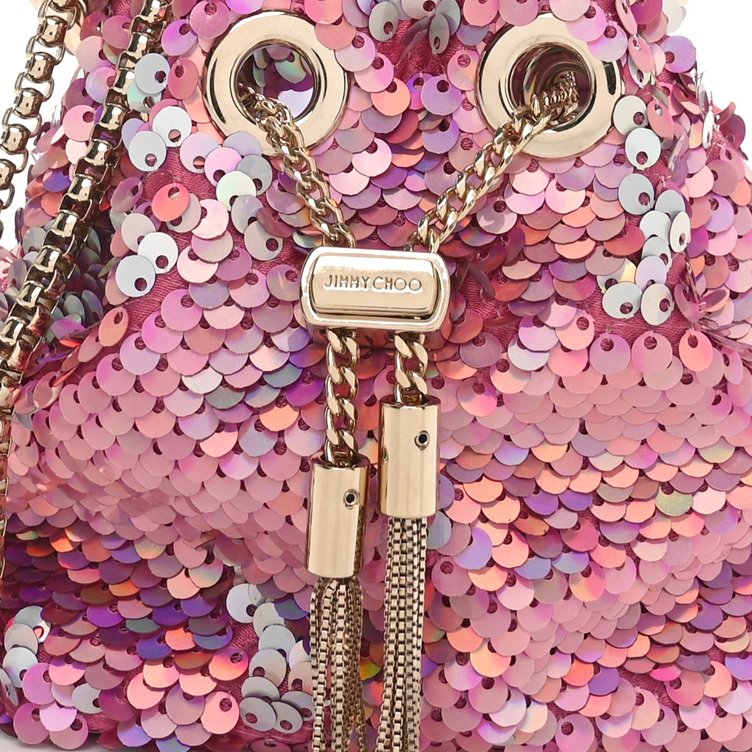 Jimmy Choo Sequin Paillettes Micro Bon Bon Bag Pink Multicolor 7 of 9
