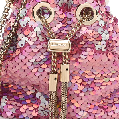 Jimmy Choo Sequin Paillettes Micro Bon Bon Bag Pink Multicolor 7 of 9