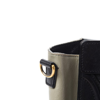 Celine Satin Calfskin Nano Tri-Color Luggage Dark Grey 12 of 20