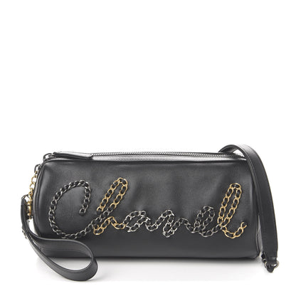 Chanel Calfskin Chain 20s Signature Bowling Bag Black 1 of 11