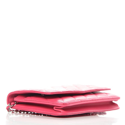 Chanel Lambskin Quilted Wallet On Chain WOC Pink 4 of 9