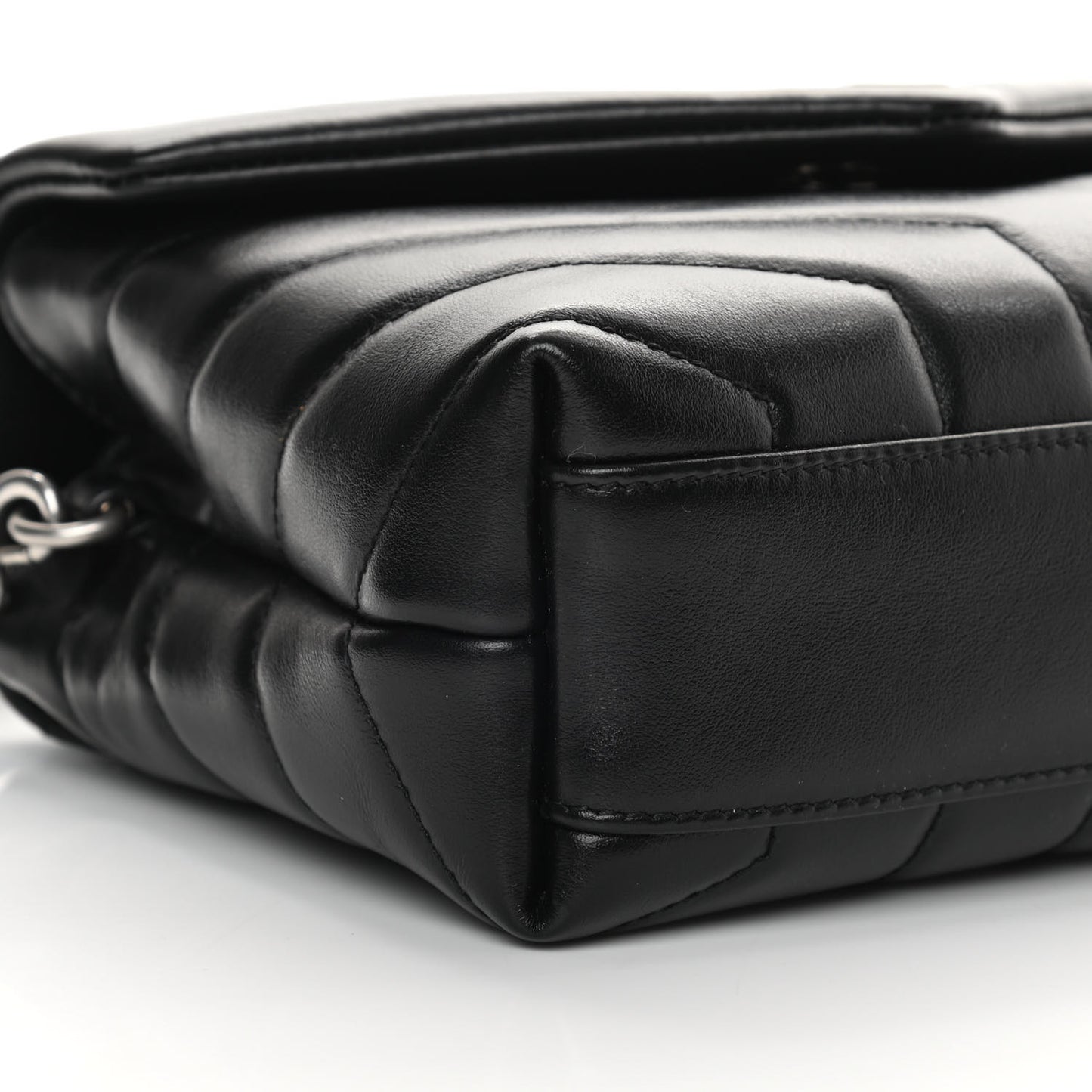 Calfskin Y Quilted Monogram Toy Loulou Crossbody Bag Black