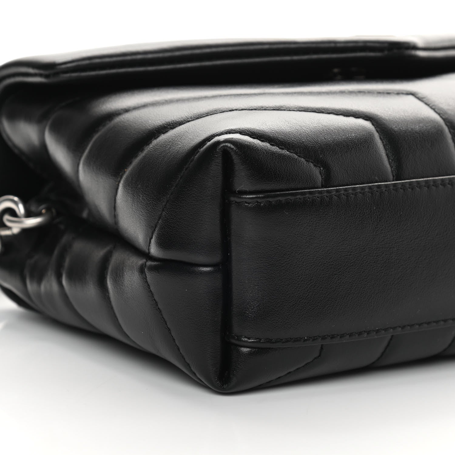 Saint Laurent Calfskin Y Quilted Monogram Toy Loulou Crossbody Bag Black 9 of 13