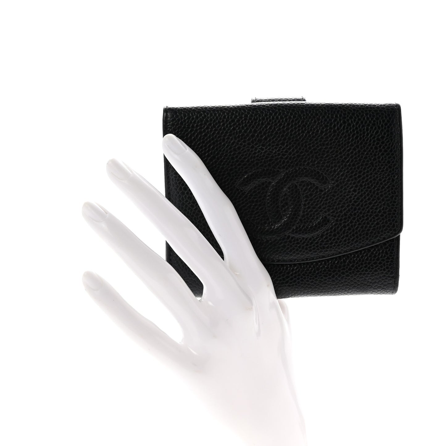 Caviar Timeless CC Compact French Wallet Black