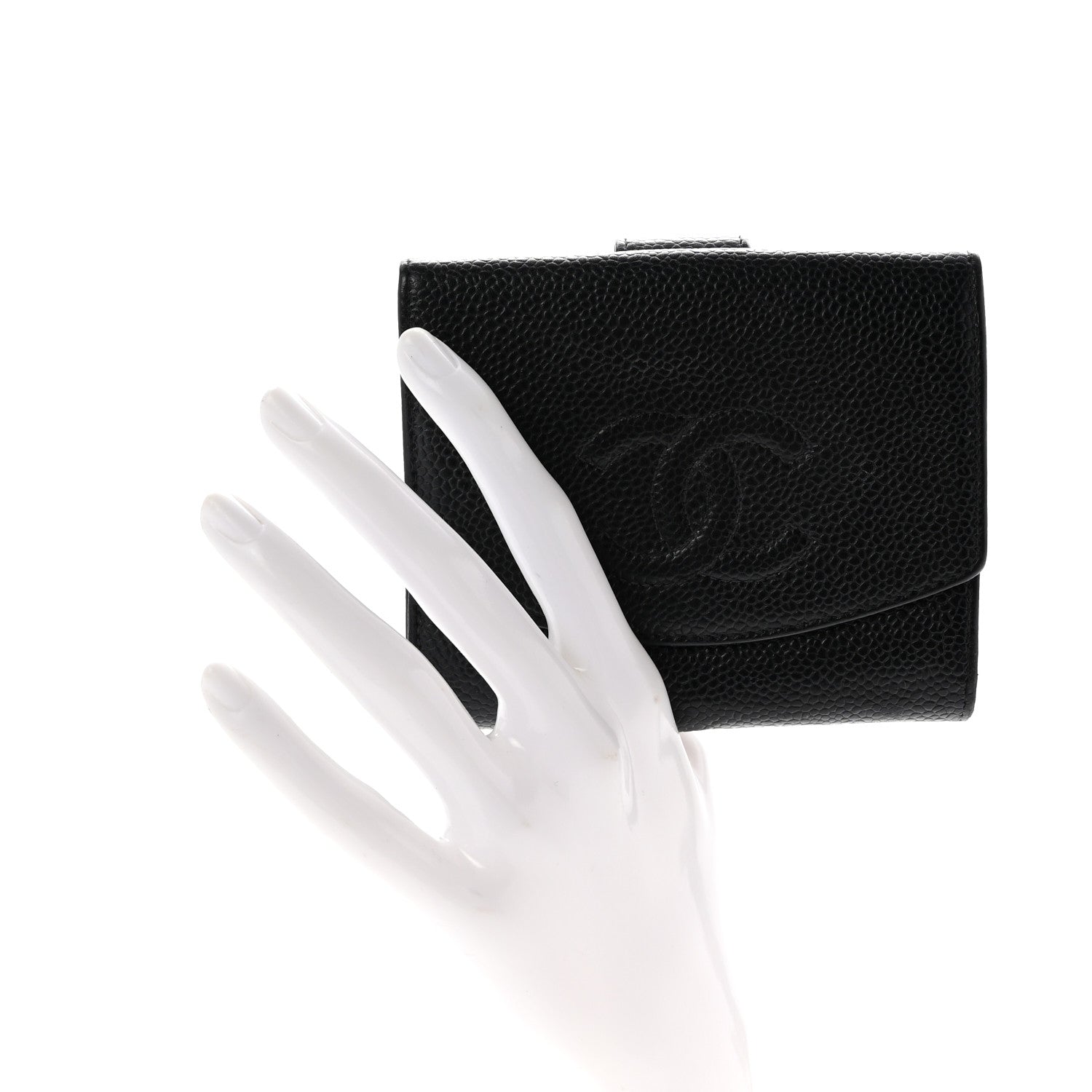 Chanel Caviar Timeless CC Compact French Wallet Black 2 of 8