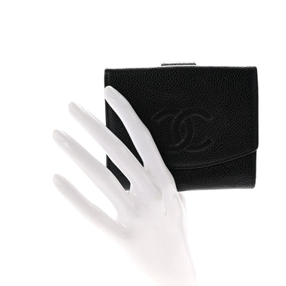 Chanel Caviar Timeless CC Compact French Wallet Black 2 of 8