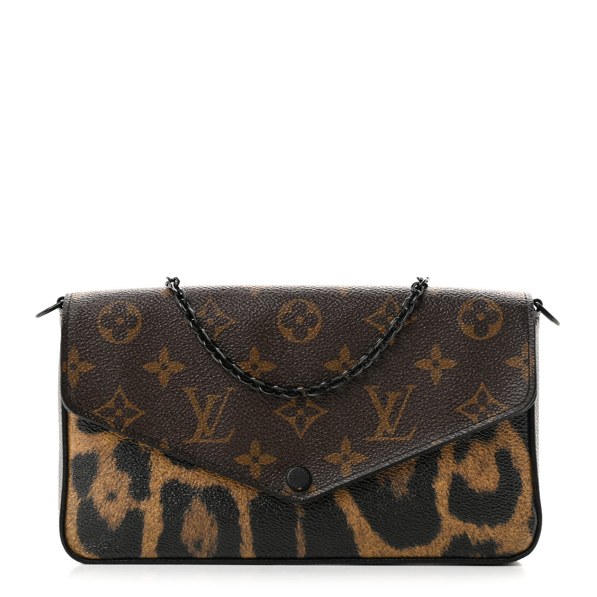 Louis Vuitton Monogram Animal Print Pochette Felicie Chain Wallet 1 of 9