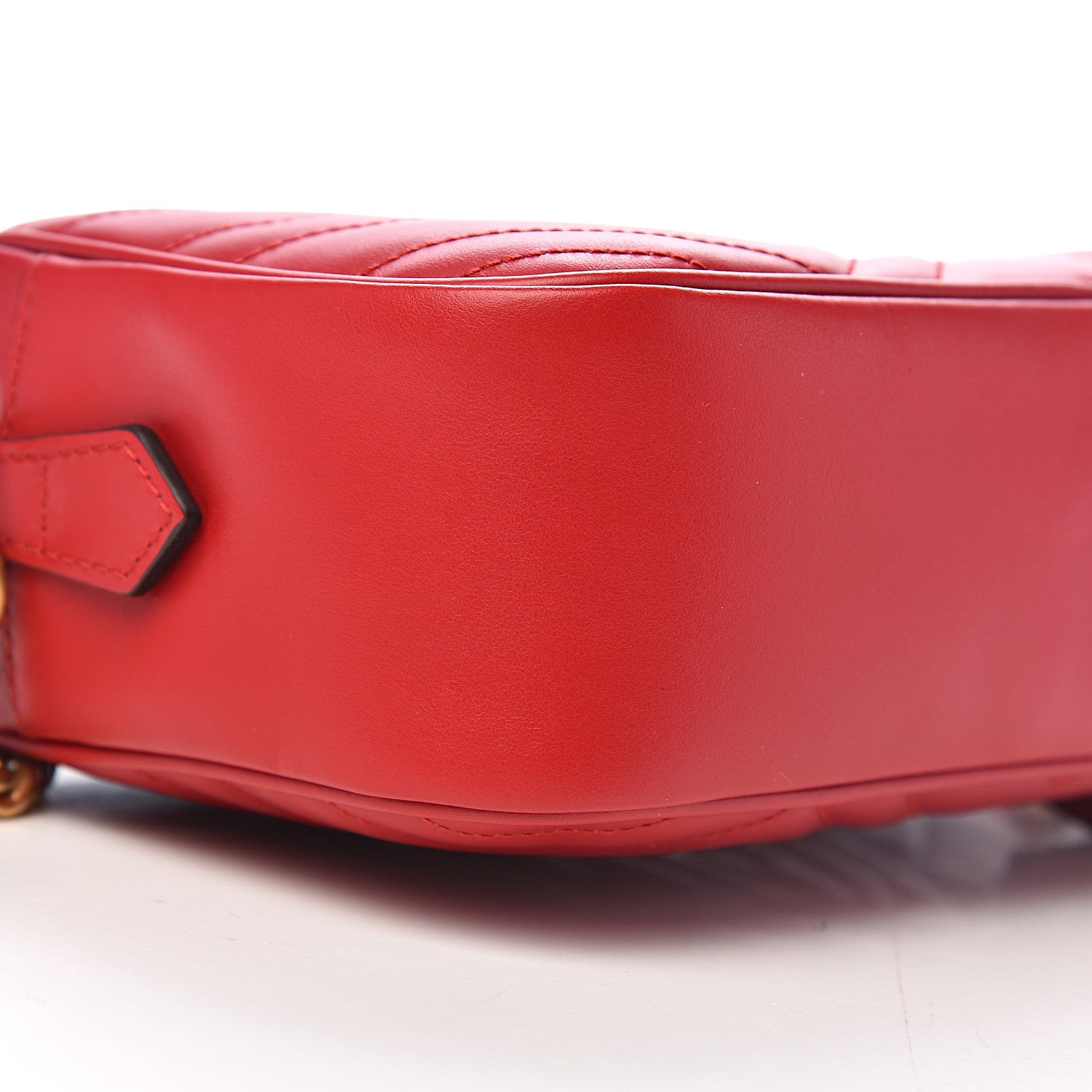 Gucci Calfskin Matelasse Small GG Marmont Chain Shoulder Bag Hibiscus Red 7 of 10