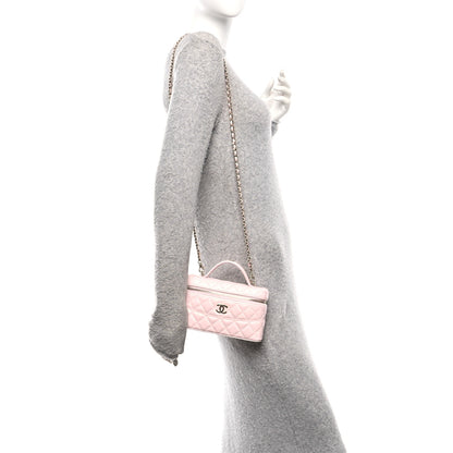 Chanel Caviar Quilted Top Handle Slim Vanity With Chain Light Pink 2 of 12