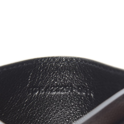 Saint Laurent Grain De Poudre Matelasse Chevron Monogram Credit Card Case Black 7 of 8