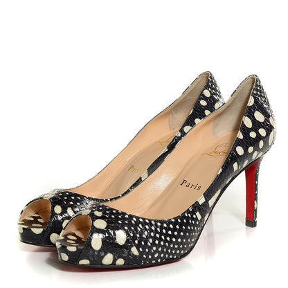 Christian Louboutin Watersnake Patchwork No Matter 85 Pumps 36.5 Black White 3 of 7