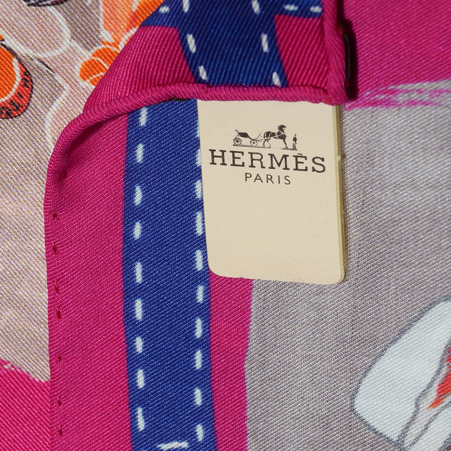 Silk J'aime Mon Carre Scarf 70 Rose Indien Marron Glace Orange