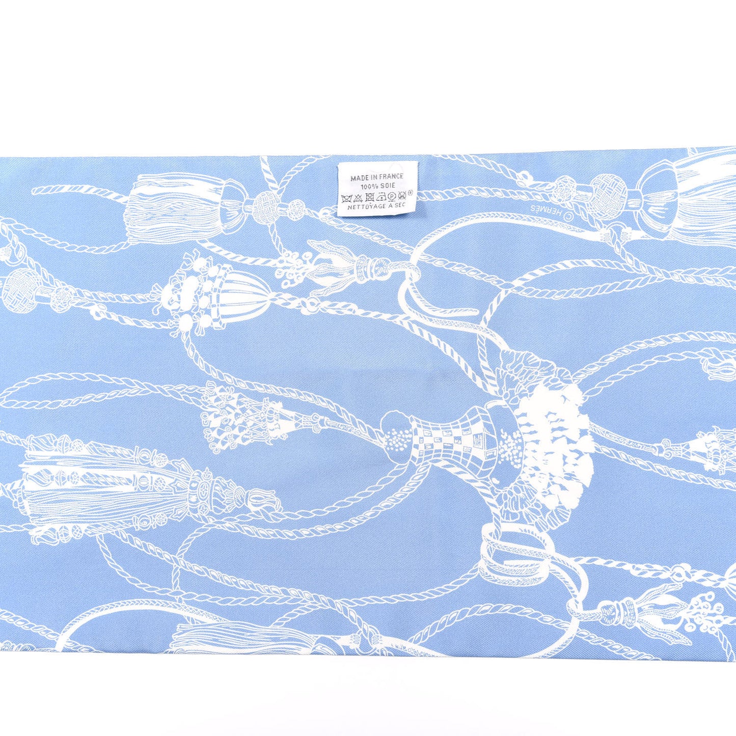 Silk Passementerie Maxi Twilly Cut Lavande Marine White