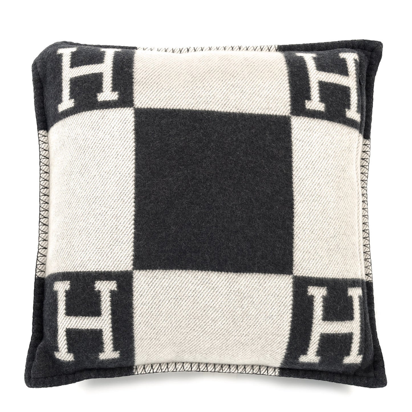 Wool Cashmere Avalon Pillow PM Ecru Gris Fonce