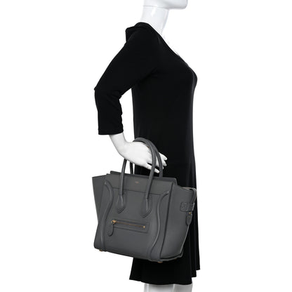 Celine Baby Drummed Calfskin Micro Luggage Kohl 2 of 18