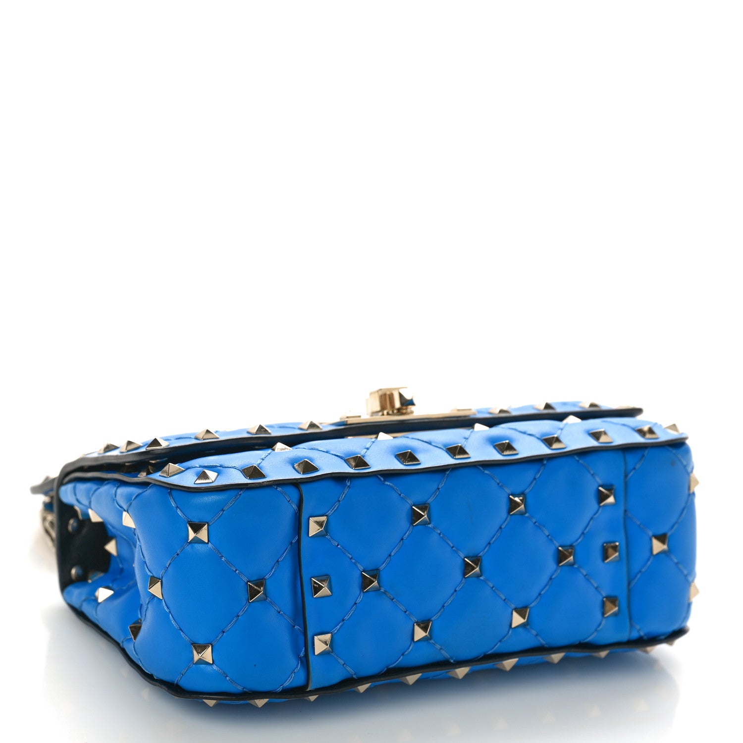 Valentino Garavani Calfskin Mini Rockstud Spike Shoulder Bag Blue