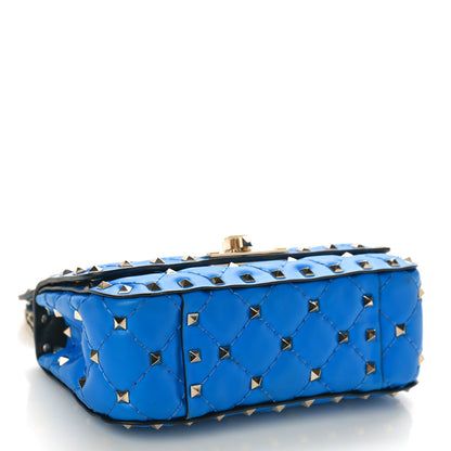 Valentino Garavani Calfskin Mini Rockstud Spike Shoulder Bag Blue Fluo 4 of 8