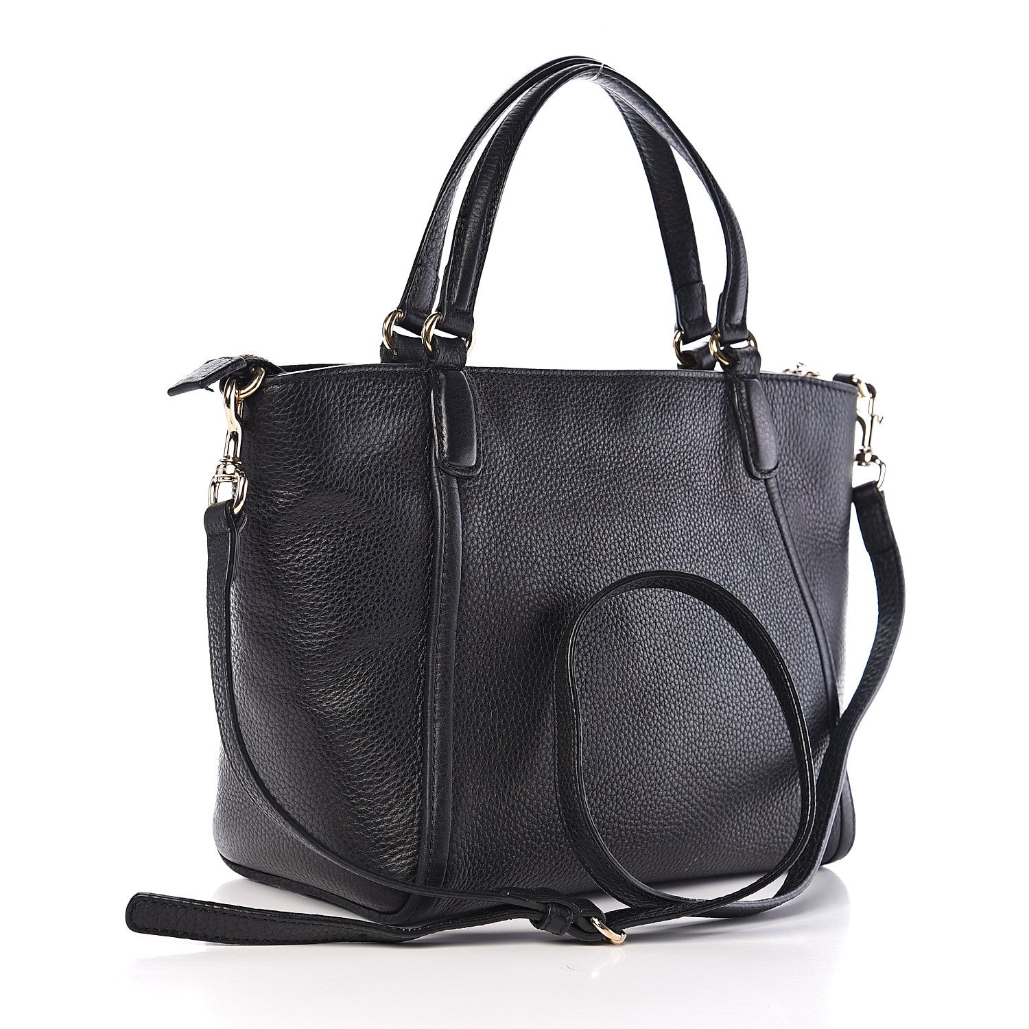 Gucci Pebbled Calfskin Small Soho Top Handle Bag Black 2 of 14