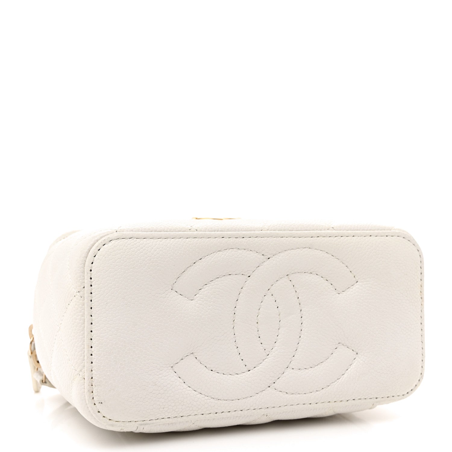 Chanel Caviar Quilted Sweetheart Vanity Case White 4 of 12