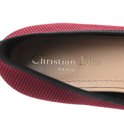 Christian Dior Fabric Ribbon Embroidered J'Adior Ballet Flats 40 Rouge Black 7 of 8