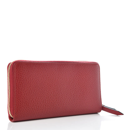 Gucci Dollar Calfskin GG Marmont Zip Around Wallet Hibiscus Red 3 of 7