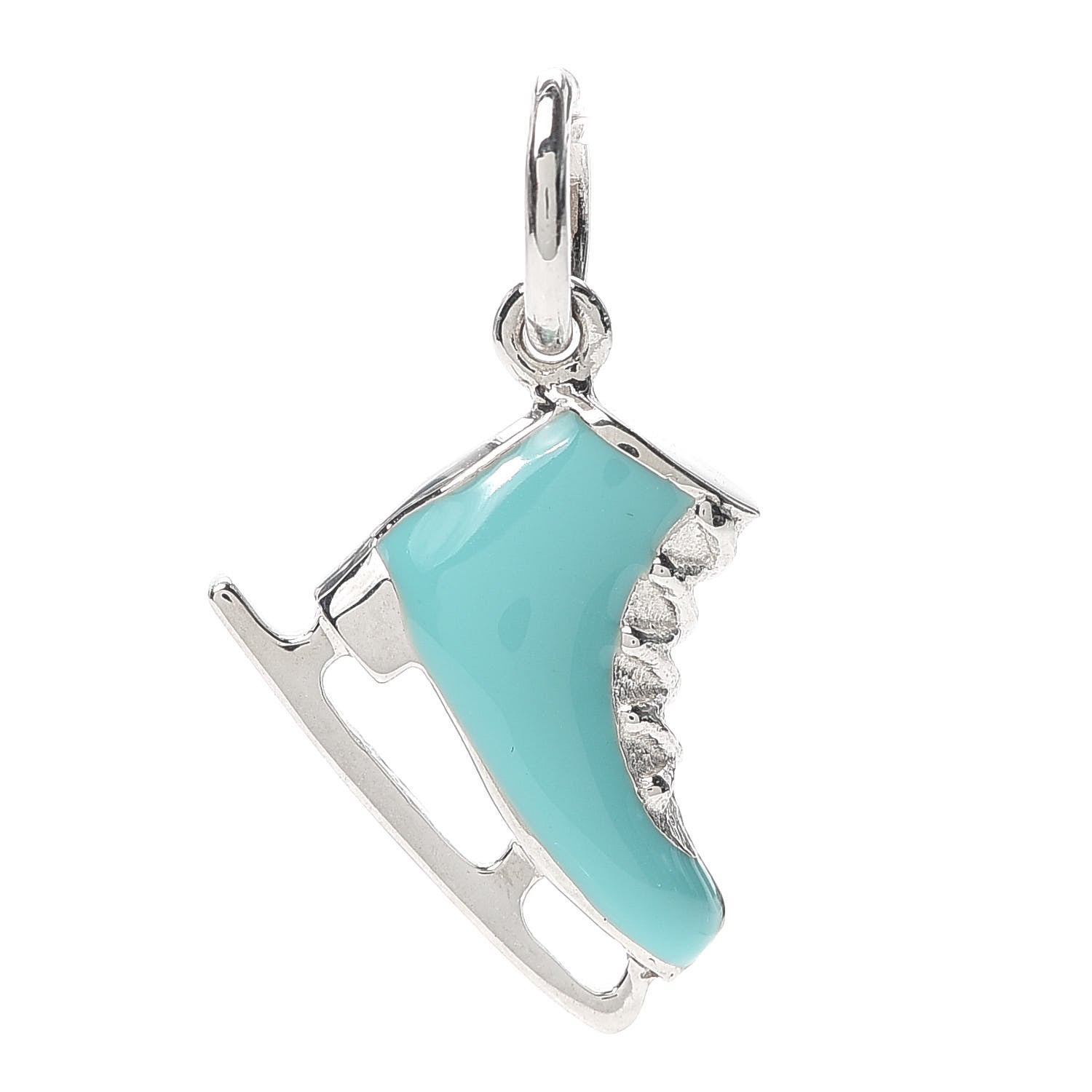 Tiffany Sterling Silver Enamel Ice Skate Charm Blue 1 of 4