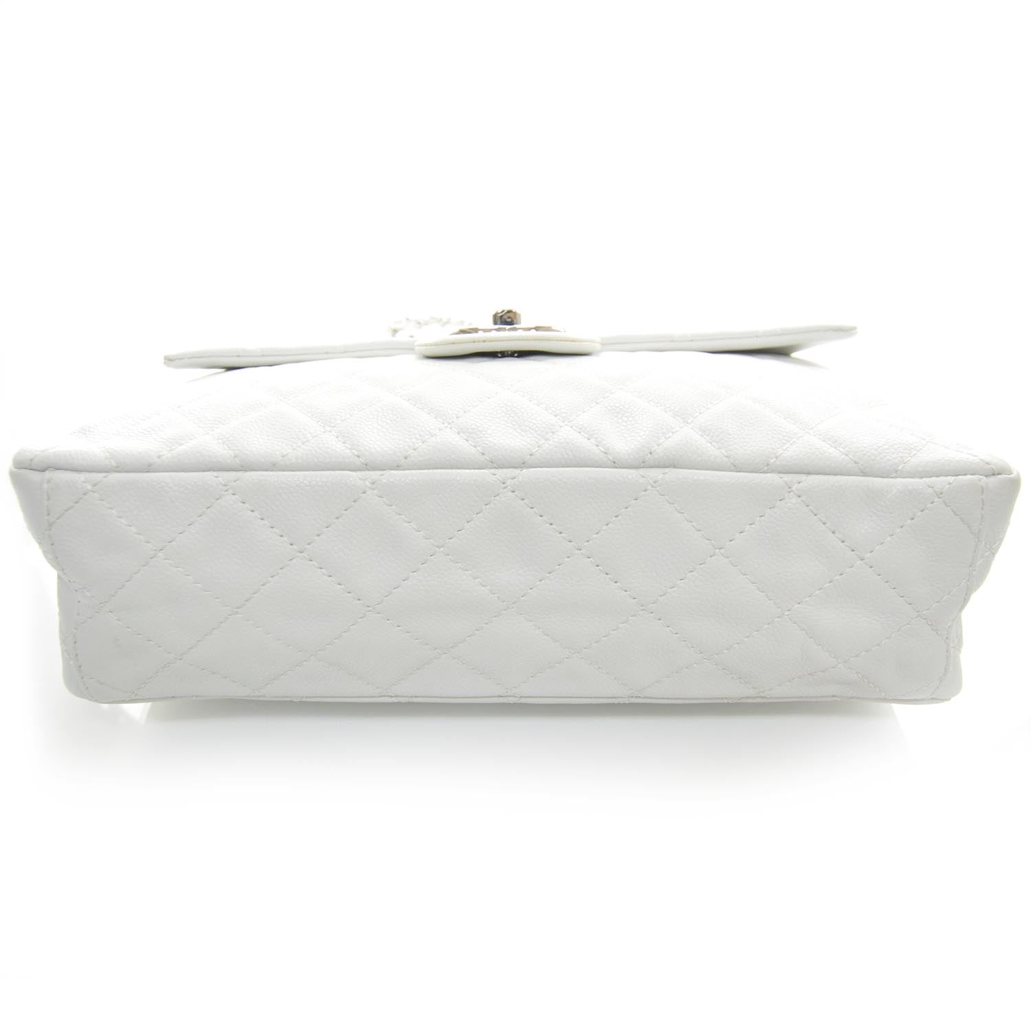Chanel Washed Caviar Maxi Flap White 5 of 12