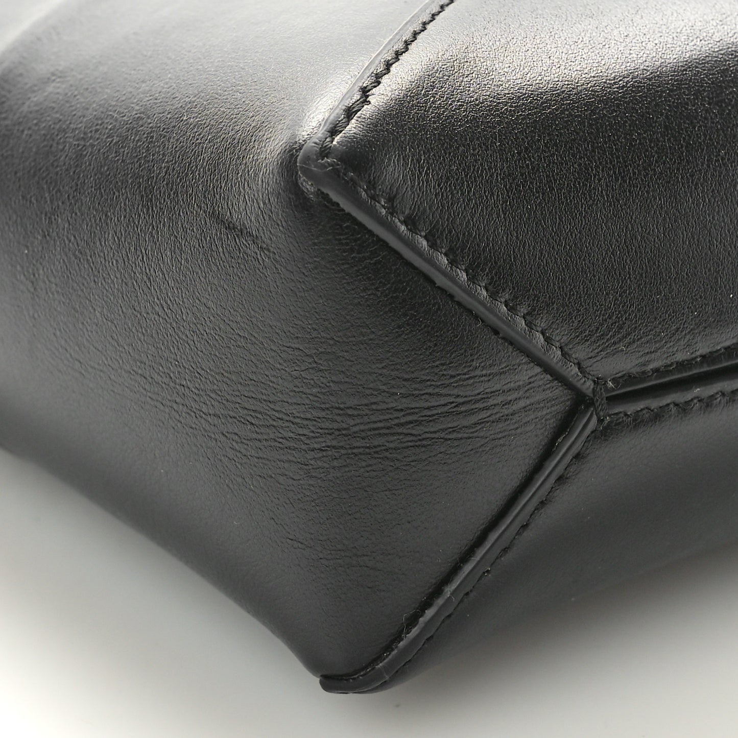 Shiny Calfskin Puzzle Fold Pouch Black