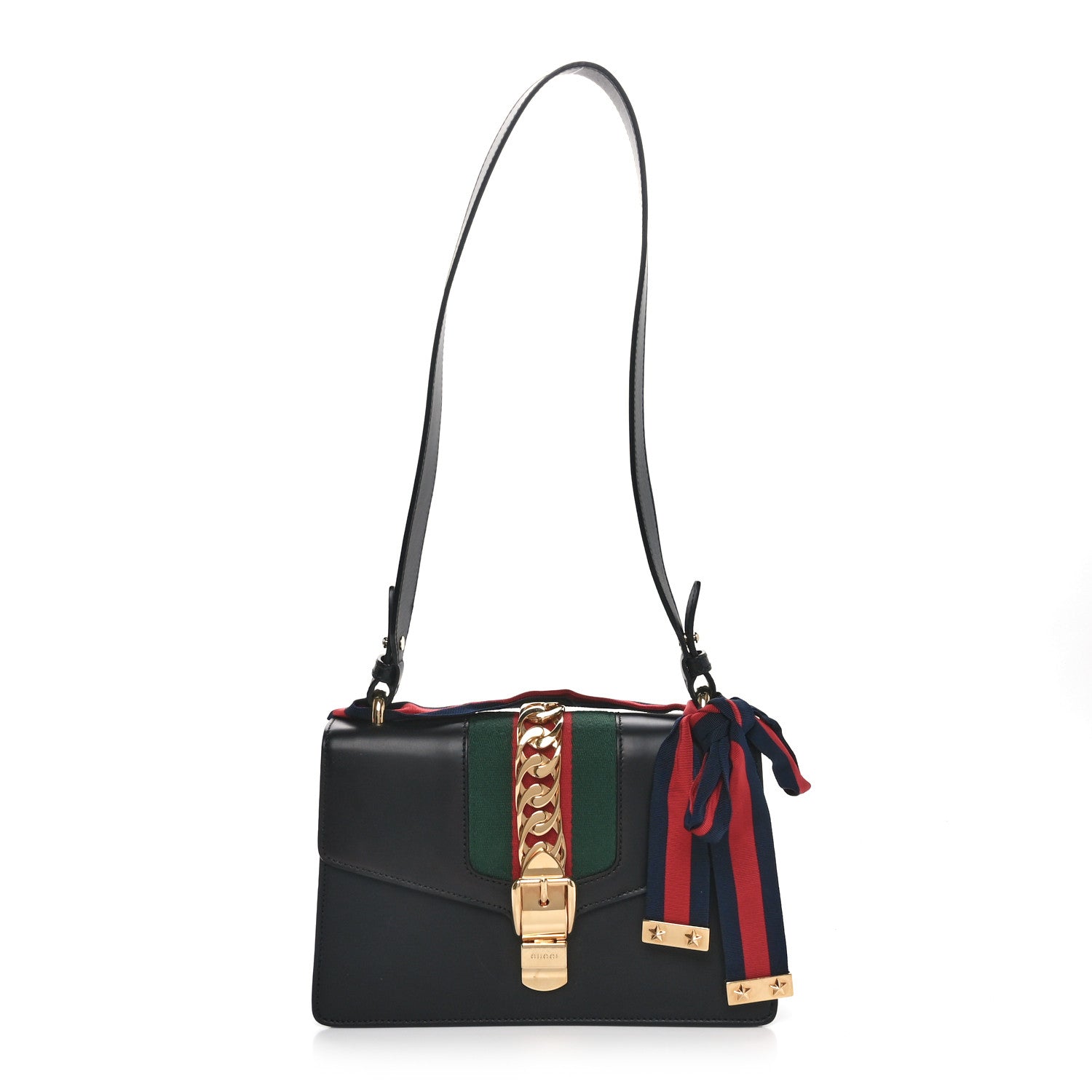 Gucci Calfskin Small Sylvie Shoulder Bag Black 1 of 10