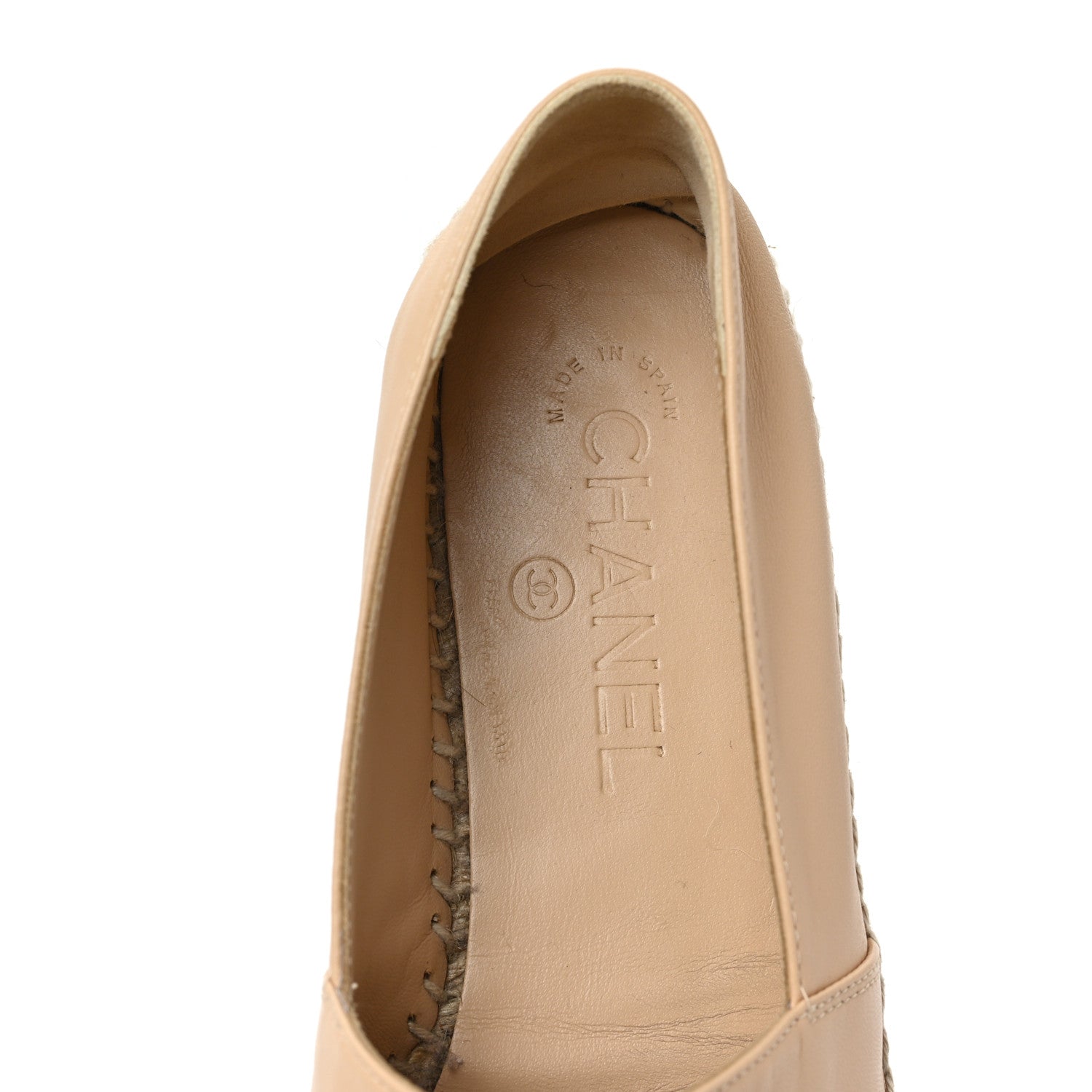 Chanel Lambskin CC Espadrilles 38 Beige Black 7 of 8