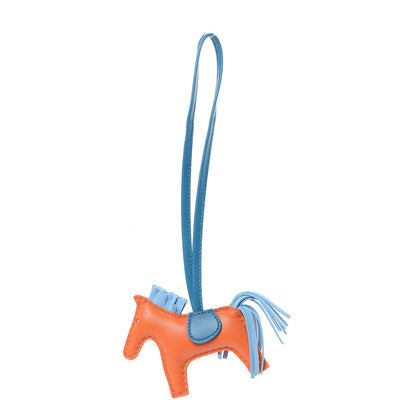 Hermes Milo Lambskin Grigri Rodeo Horse Bag Charm PM Feu Celeste Bleu Izmir 1 of 3