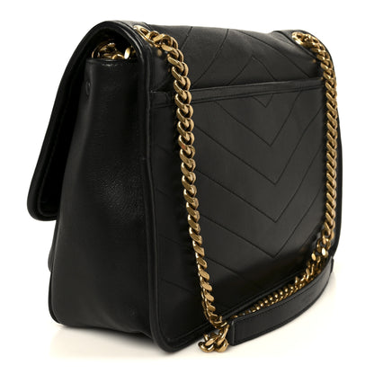 Saint Laurent Lambskin Matelasse Monogram Medium Niki Chain Satchel Black 3 of 11