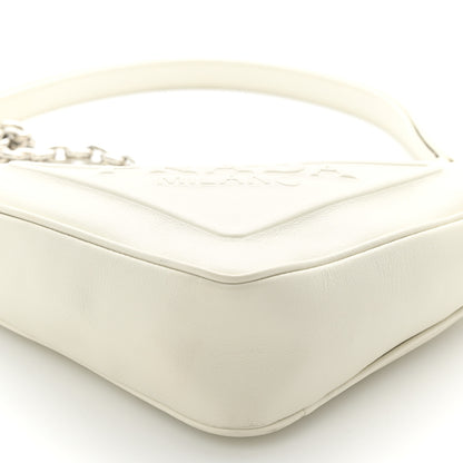 Prada Grace Lux Triangle Logo Embossed Mini Triangle Bag White 10 of 12