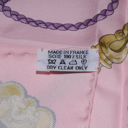 Hermes Silk Les Cles Scarf 90 Pink 5 of 5