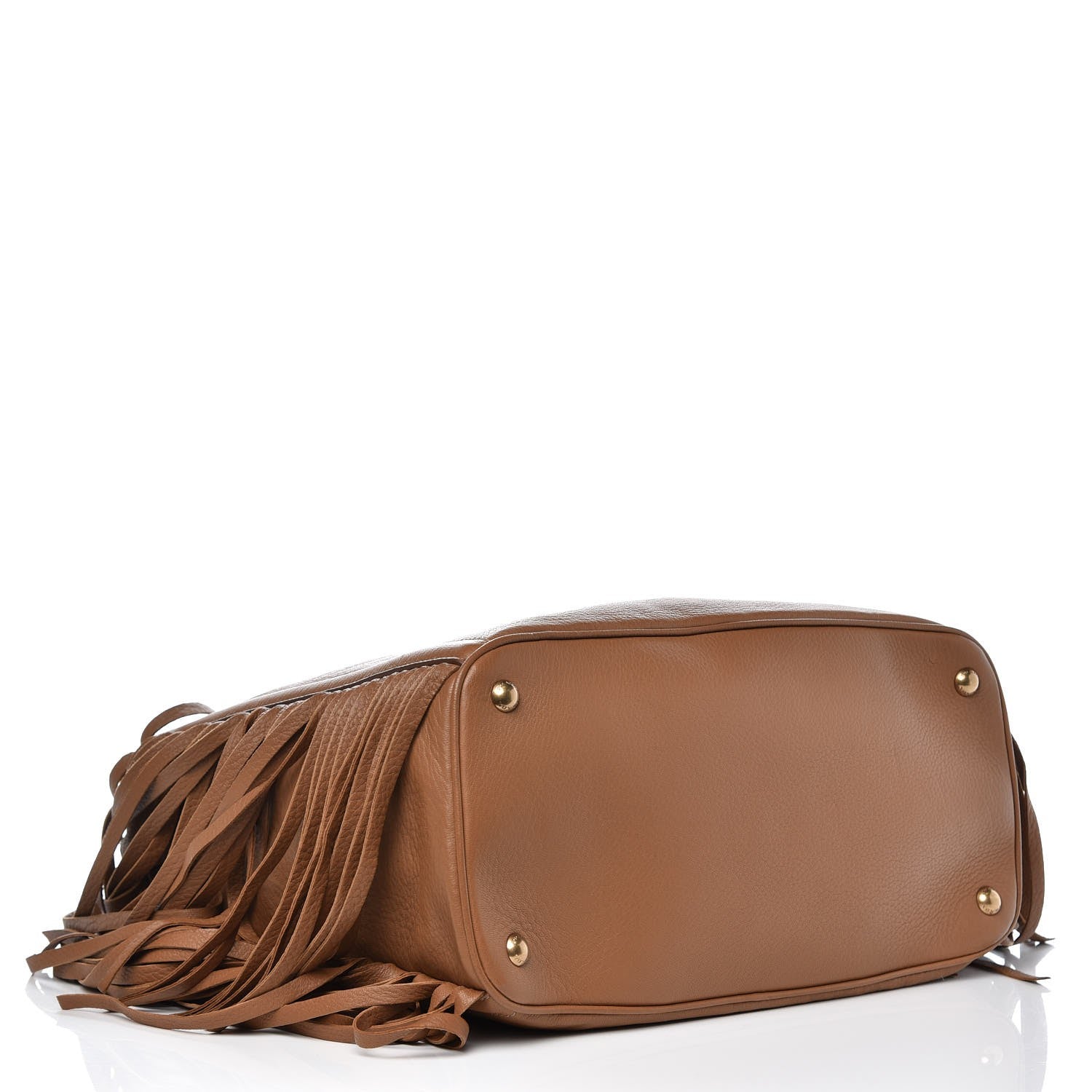 Prada Cervo Deerskin Fringe Hobo Cammello 4 of 9