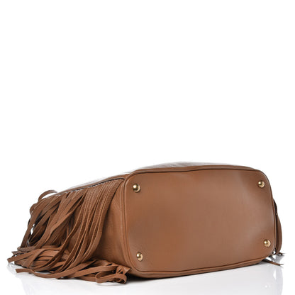 Prada Cervo Deerskin Fringe Hobo Cammello 4 of 9