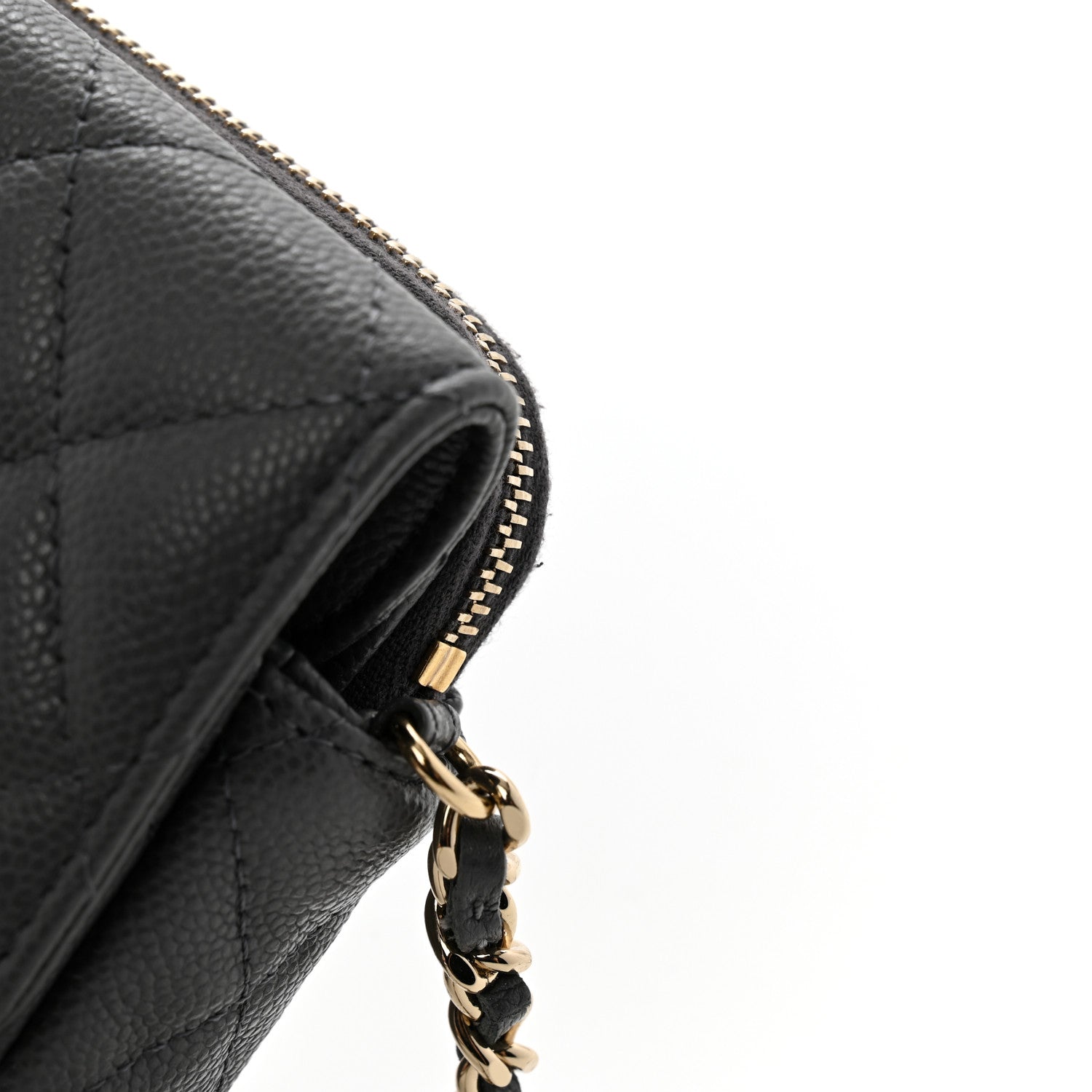 Chanel Caviar Quilted Flap Phone Holder With Chain Grey 13 of 14