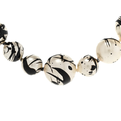 Chanel Pearl CC Graffiti Long Necklace Black Gold 5 of 7