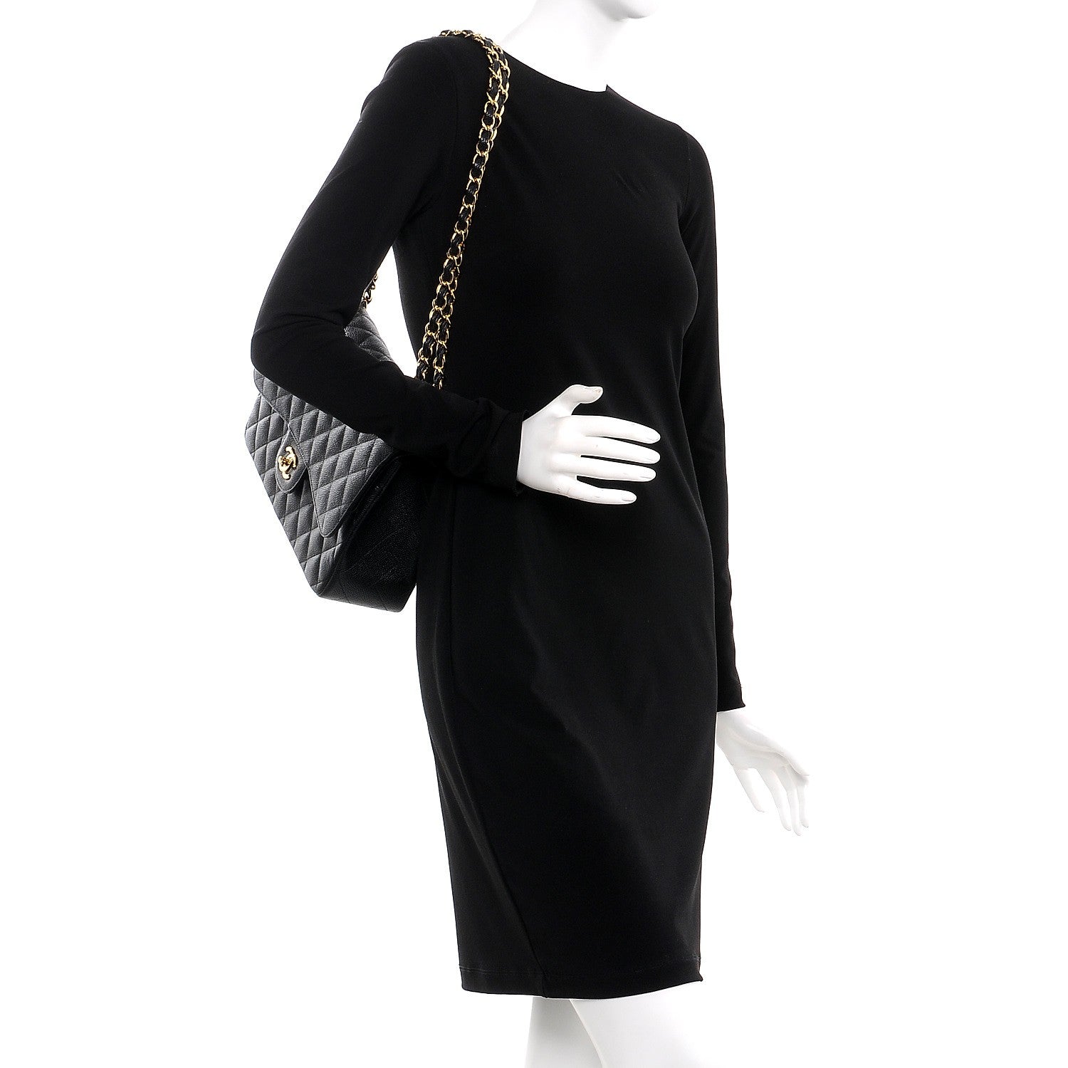Chanel Caviar Quilted Jumbo Double Flap Black 3 of 8