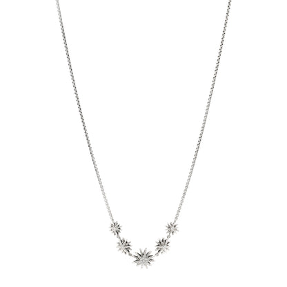 David Yurman Sterling Silver Diamond Starburst 5 Station Necklace 1 of 5