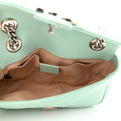 Gucci Calfskin Matelasse Mini GG Marmont Shoulder Bag Water Green 5 of 12
