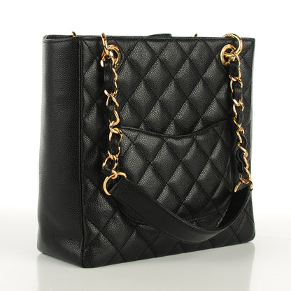Chanel Caviar Quilted Petit Shopping Tote PST Black 2 of 7